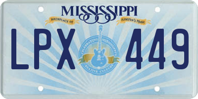 MS license plate LPX449