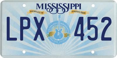MS license plate LPX452