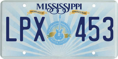MS license plate LPX453