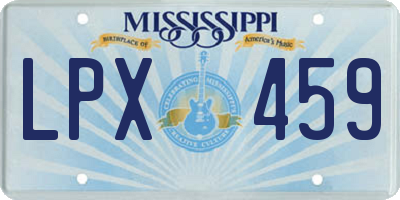MS license plate LPX459