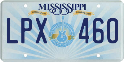 MS license plate LPX460