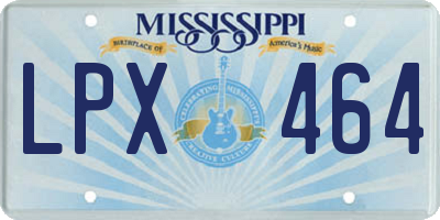 MS license plate LPX464