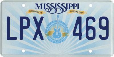 MS license plate LPX469