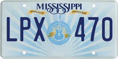 MS license plate LPX470