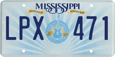 MS license plate LPX471
