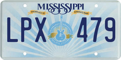 MS license plate LPX479
