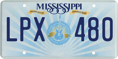 MS license plate LPX480