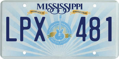 MS license plate LPX481