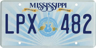 MS license plate LPX482