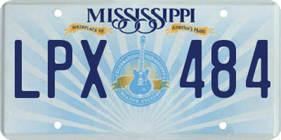 MS license plate LPX484