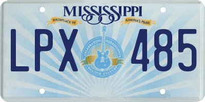 MS license plate LPX485