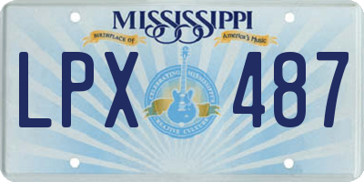 MS license plate LPX487