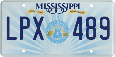 MS license plate LPX489