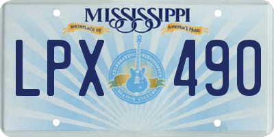 MS license plate LPX490
