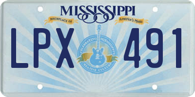 MS license plate LPX491