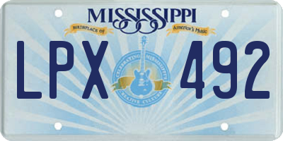 MS license plate LPX492