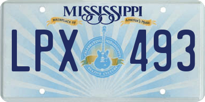 MS license plate LPX493