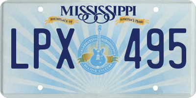 MS license plate LPX495