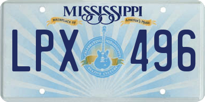 MS license plate LPX496