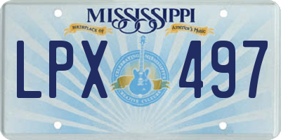 MS license plate LPX497