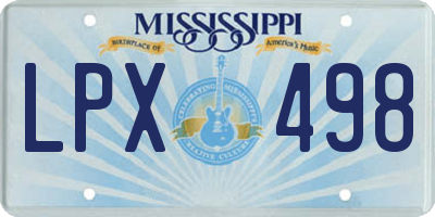 MS license plate LPX498