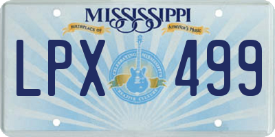 MS license plate LPX499