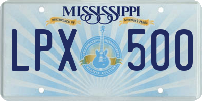 MS license plate LPX500