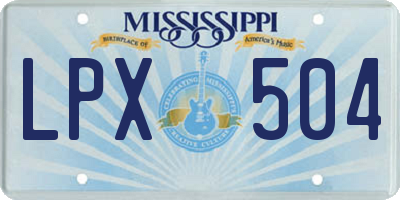 MS license plate LPX504