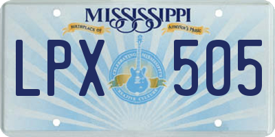 MS license plate LPX505