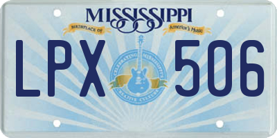 MS license plate LPX506