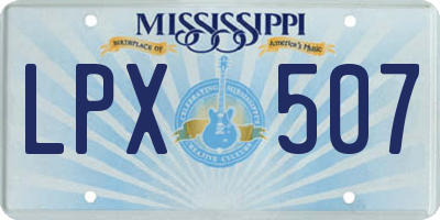 MS license plate LPX507