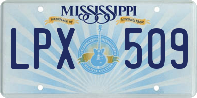 MS license plate LPX509