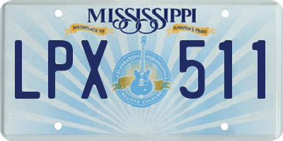 MS license plate LPX511
