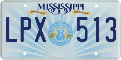 MS license plate LPX513