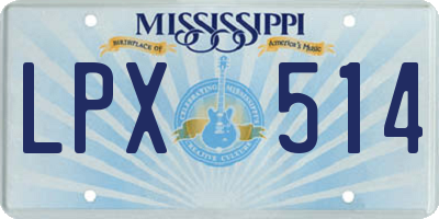 MS license plate LPX514