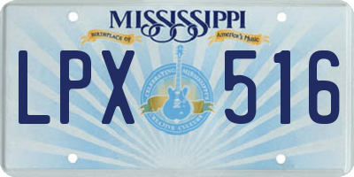 MS license plate LPX516