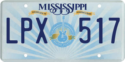 MS license plate LPX517