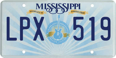 MS license plate LPX519