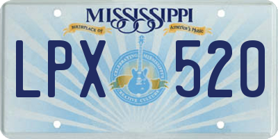 MS license plate LPX520