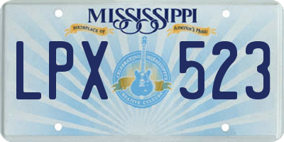 MS license plate LPX523