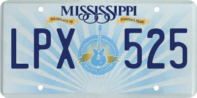 MS license plate LPX525