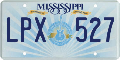 MS license plate LPX527