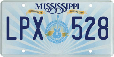 MS license plate LPX528