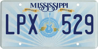 MS license plate LPX529