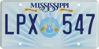 MS license plate LPX547