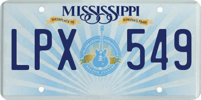 MS license plate LPX549