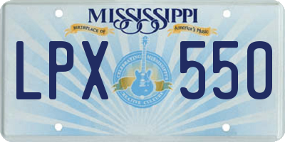 MS license plate LPX550