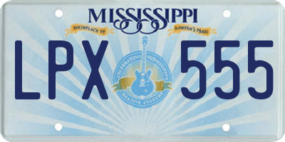MS license plate LPX555