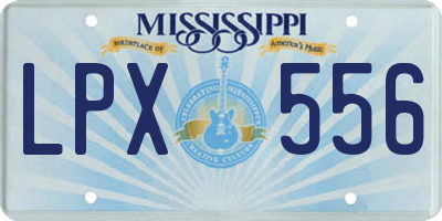 MS license plate LPX556