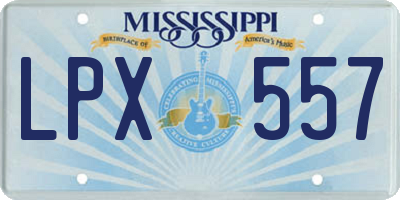MS license plate LPX557